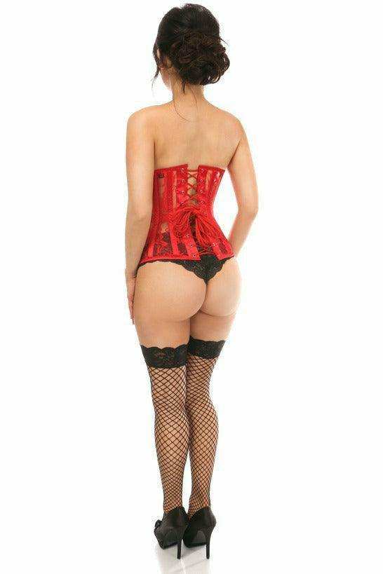 Daisy Corsets Lavish Red Sheer Lace Underwire Open Cup Underbust Corset - Daisy Corsets - Flyclothing LLC