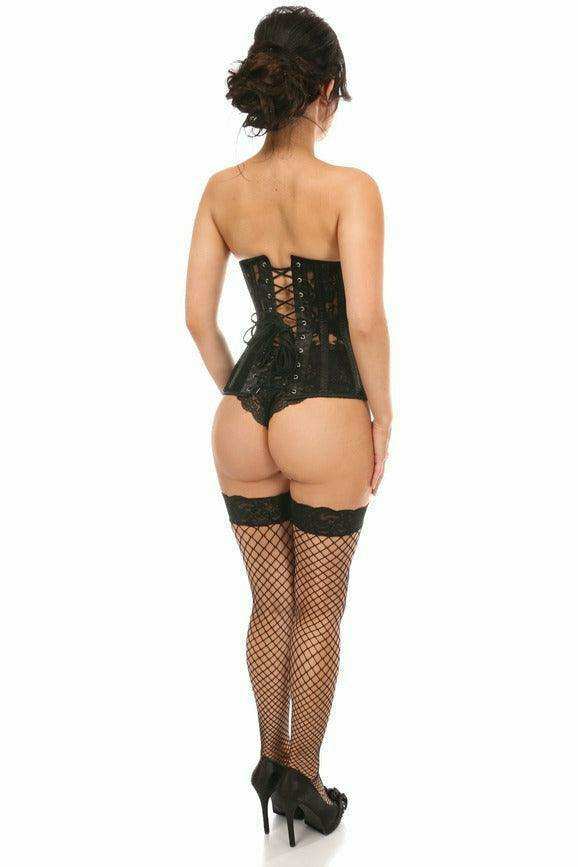 Daisy Corsets Lavish Black Sheer Lace Underwire Open Cup Underbust Corset - Daisy Corsets - Flyclothing LLC