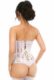 Daisy Corsets Lavish White Sheer Lace Underwire Open Cup Underbust Corset - Daisy Corsets - Flyclothing LLC