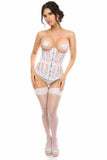 Daisy Corsets Lavish White Sheer Lace Underwire Open Cup Underbust Corset - Daisy Corsets - Flyclothing LLC