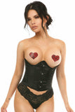 Daisy Corsets Lavish Black Satin Open Bust Underwire Short Underbust Corset - Daisy Corsets - Flyclothing LLC