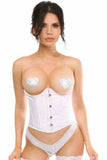 Daisy Corsets Lavish White Satin Open Bust Underwire Short Underbust Corset - Daisy Corsets - Flyclothing LLC