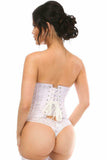 Daisy Corsets Lavish White Satin Open Bust Underwire Short Underbust Corset - Daisy Corsets - Flyclothing LLC