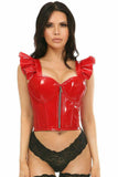 Daisy Corsets Lavish Red Patent Bustier Top w/Ruffle Sleeves - Daisy Corsets - Flyclothing LLC