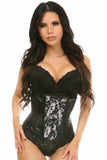 Daisy Corsets Lavish Wet Look Under Bust Corset White w/Lace Overlay - Daisy Corsets - Flyclothing LLC