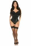 Daisy Corsets Lavish Wet Look Under Bust Corset Black w/Lace Overlay - Daisy Corsets - Flyclothing LLC