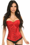 Daisy Corsets Lavish Red Satin Overbust Corset w/Busk Closure - Daisy Corsets - Flyclothing LLC