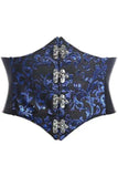 Daisy Corsets Lavish Black/Blue Swirl Brocade Corset Belt Cincher w/Clasps - Daisy Corsets - Flyclothing LLC