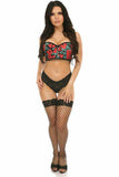 Daisy Corsets Lavish Red Roses Underwire Short Bustier - Daisy Corsets - Flyclothing LLC