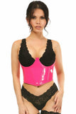 Daisy Corsets Lavish Neon Pink Patent Open Cup Underwire Waist Cincher - Daisy Corsets - Flyclothing LLC