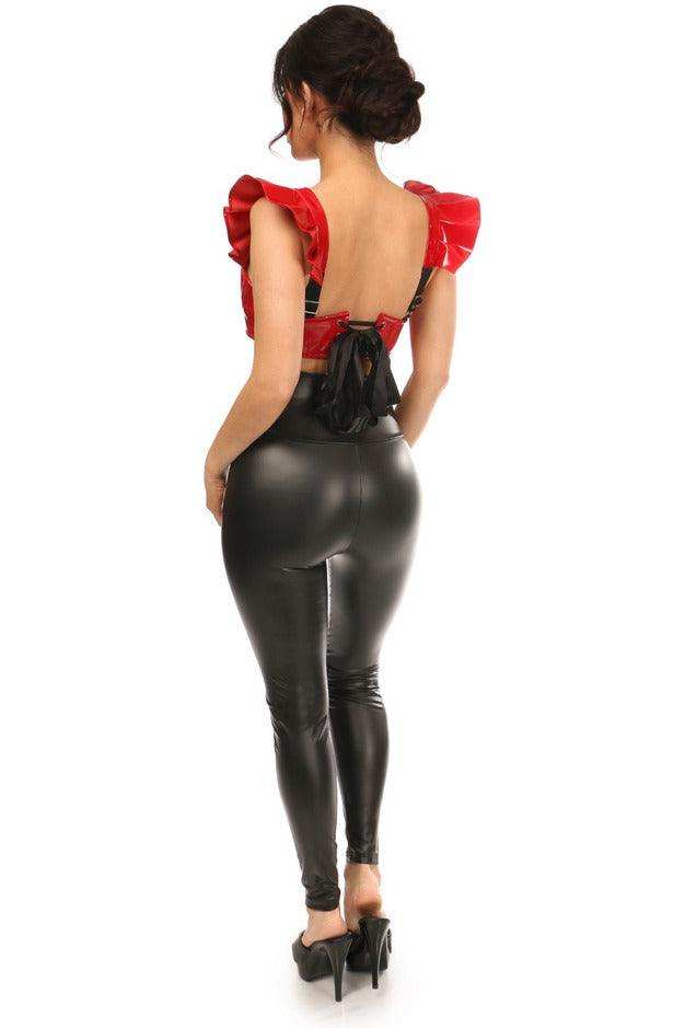 Daisy Corsets Lavish Red Patent Underwire Bustier Top w/Removable Ruffle Sleeves - Daisy Corsets - Flyclothing LLC