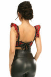 Daisy Corsets Lavish Red Plaid Underwire Bustier Top w/Removable Ruffle Sleeves - Daisy Corsets - Flyclothing LLC