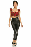 Daisy Corsets Lavish Red Plaid Underwire Bustier Top w/Removable Ruffle Sleeves - Daisy Corsets - Flyclothing LLC