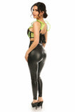 Daisy Corsets Lavish Neon Green Fishnet & Faux Leather Underwire Bustier Top w/Removable Ruffle Sleeves - Daisy Corsets - Flyclothing LLC