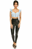 Daisy Corsets Lavish Lt Blue Eyelet Underwire Bustier Top w/Removable Ruffle Sleeves - Daisy Corsets - Flyclothing LLC
