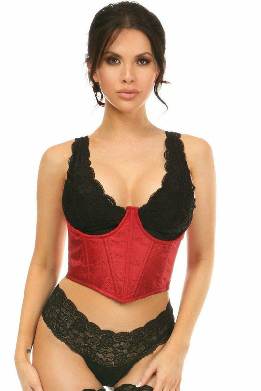 Daisy Corsets Lavish Wine Brocade Open Cup Waist Cincher - Daisy Corsets - Flyclothing LLC