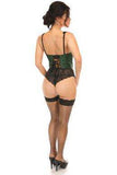 Daisy Corsets Lavish Dark Green Brocade Open Cup Waist Cincher - Daisy Corsets - Flyclothing LLC