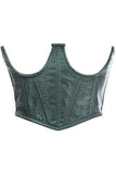 Daisy Corsets Lavish Dark Green Brocade Open Cup Waist Cincher - Daisy Corsets - Flyclothing LLC