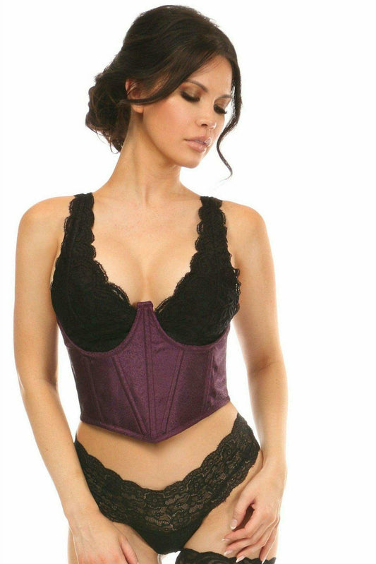 Daisy Corsets Lavish Plum Brocade Open Cup Waist Cincher - Daisy Corsets - Flyclothing LLC