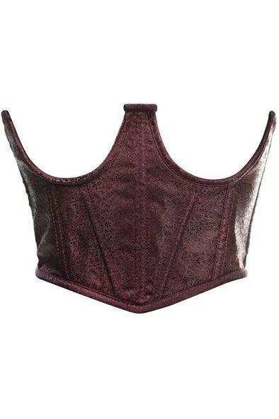 Daisy Corsets Lavish Dark Brown Brocade Open Cup Waist Cincher - Daisy Corsets - Flyclothing LLC