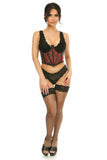 Daisy Corsets Lavish Red Plaid Satin Open Cup Waist Cincher - Daisy Corsets - Flyclothing LLC