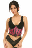 Daisy Corsets Lavish Pink Plaid Satin Open Cup Waist Cincher - Daisy Corsets - Flyclothing LLC