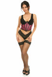 Daisy Corsets Lavish Pink Plaid Satin Open Cup Waist Cincher - Daisy Corsets - Flyclothing LLC