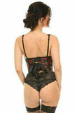 Daisy Corsets Lavish Red Roses Satin Open Cup Waist Cincher - Daisy Corsets - Flyclothing LLC