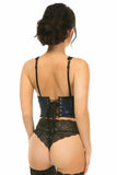 Daisy Corsets Lavish Blue w/Black Lace Overlay Open Cup Waist Cincher - Daisy Corsets - Flyclothing LLC