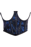 Lavish Blue w/Black Lace Overlay Open Cup Waist Cincher - Daisy Corsets - Flyclothing LLC