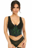 Daisy Corsets Lavish Green w/Black Lace Overlay Open Cup Waist Cincher - Daisy Corsets - Flyclothing LLC