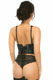 Daisy Corsets Lavish Green w/Black Lace Overlay Open Cup Waist Cincher - Daisy Corsets - Flyclothing LLC