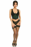 Daisy Corsets Lavish Green w/Black Lace Overlay Open Cup Waist Cincher - Daisy Corsets - Flyclothing LLC