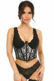 Daisy Corsets Lavish White w/Black Lace Overlay Open Cup Waist Cincher - Daisy Corsets - Flyclothing LLC