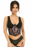 Daisy Corsets Lavish Pink w/Black Lace Overlay Open Cup Waist Cincher - Daisy Corsets - Flyclothing LLC