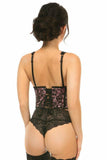 Daisy Corsets Lavish Pink w/Black Lace Overlay Open Cup Waist Cincher - Daisy Corsets - Flyclothing LLC