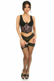 Daisy Corsets Lavish Pink w/Black Lace Overlay Open Cup Waist Cincher - Daisy Corsets - Flyclothing LLC