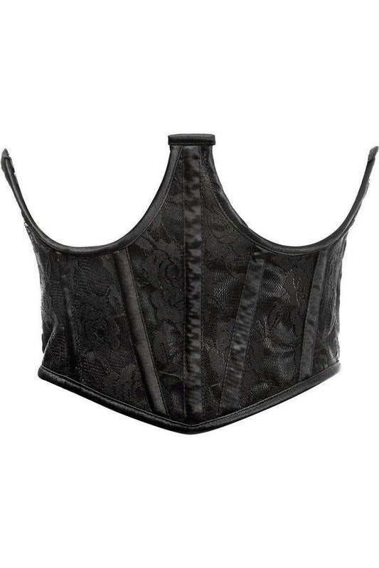 Daisy Corsets Lavish Black w/Black Lace Overlay Open Cup Waist Cincher - Daisy Corsets - Flyclothing LLC
