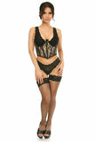 Daisy Corsets Lavish Tan w/Black Lace Overlay Open Cup Waist Cincher - Daisy Corsets - Flyclothing LLC