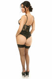 Daisy Corsets Lavish Tan w/Black Lace Overlay Open Cup Waist Cincher - Daisy Corsets - Flyclothing LLC