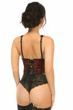 Lavish Red w/Black Lace Overlay Open Cup Waist Cincher - Daisy Corsets - Flyclothing LLC