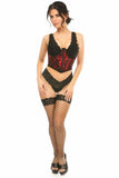 Lavish Red w/Black Lace Overlay Open Cup Waist Cincher - Daisy Corsets - Flyclothing LLC