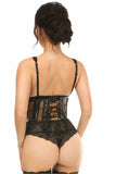 Lavish Black Fishnet Underwire Open Cup Waist Cincher - Daisy Corsets - Flyclothing LLC