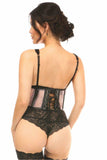 Lavish Lt Pink Fishnet Underwire Open Cup Waist Cincher - Daisy Corsets - Flyclothing LLC