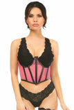 Daisy Corsets Lavish Pink Fishnet Underwire Open Cup Waist Cincher - Daisy Corsets - Flyclothing LLC