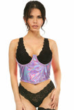 Daisy Corsets Lavish Lavender Holo Open Cup Underwire Waist Cincher - Daisy Corsets - Flyclothing LLC