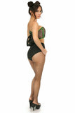 Daisy Corsets Lavish Green Holo & Fishnet Lace-Up Short Bustier Top - Daisy Corsets - Flyclothing LLC