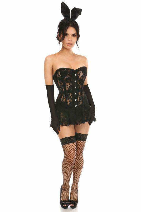 Lavish 4 PC Sexy Black Bunny Costume - Daisy Corsets - Flyclothing LLC