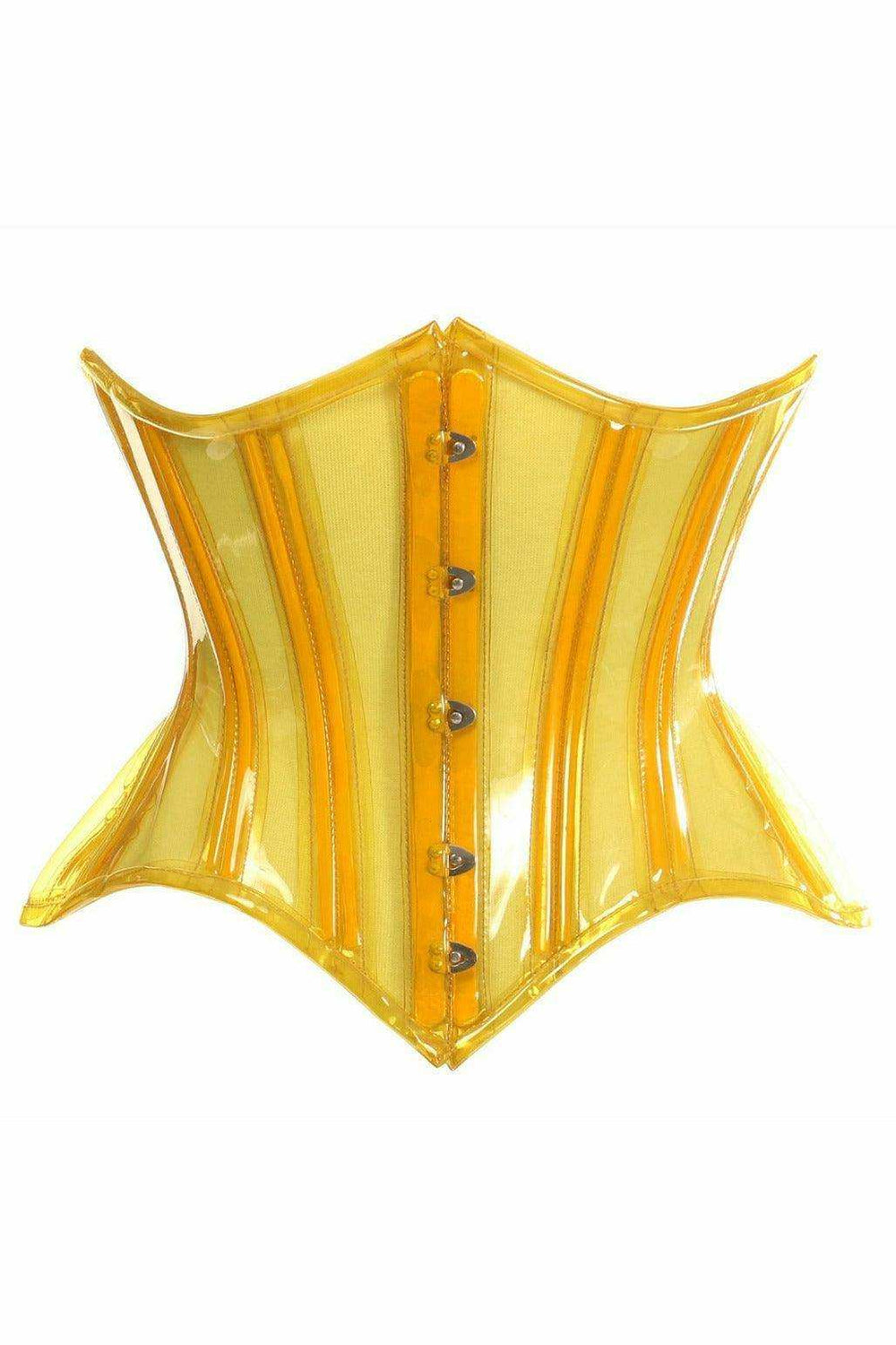 Lavish Yellow Clear Curvy Underbust Waist Cincher Corset - Daisy Corsets - Flyclothing LLC