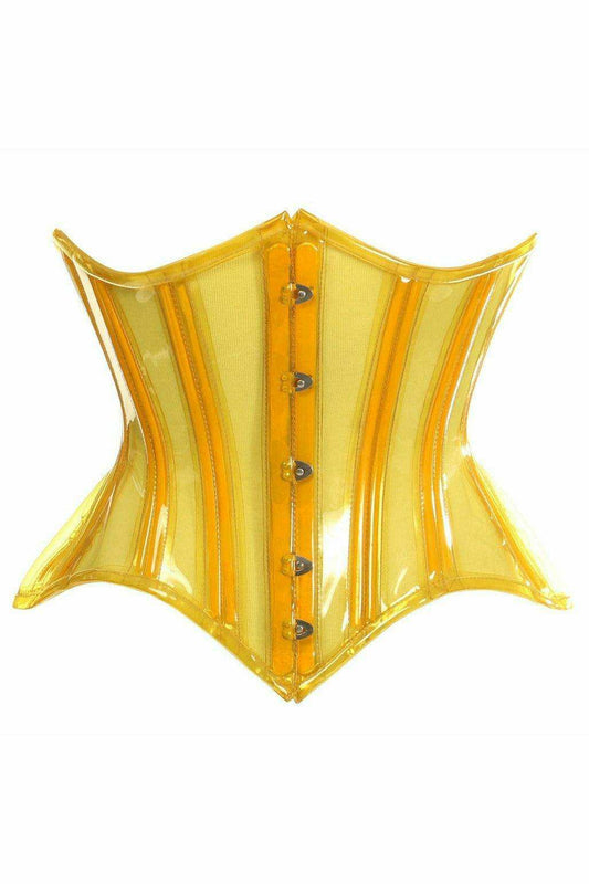 Daisy Corsets Lavish Yellow Clear Curvy Underbust Waist Cincher Corset - Daisy Corsets - Flyclothing LLC